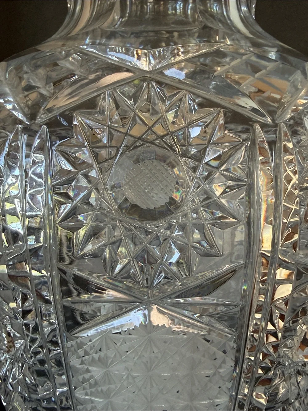 17” MASSIVE Tall Bohemian Cut Crystal Bough Vase!!!!!